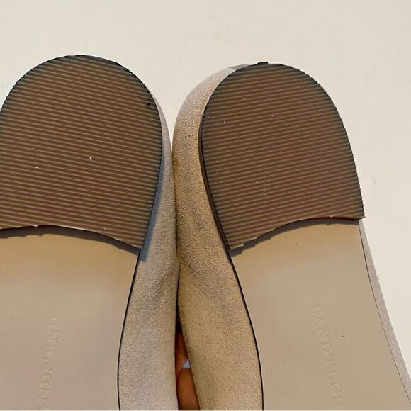 Lands End Beige tan neutra leather suede Emma classic flats woman’s -8 - Picture 5 of 8